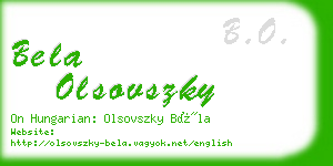 bela olsovszky business card